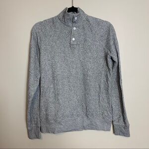 Old Navy Pullover Sweatshirt Size XS Gray Snaps Lightweight Mock Neck Collar